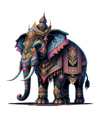 Regal Elegance: Lavishly Adorned Thai Elephant