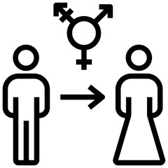 transgender outline style icon