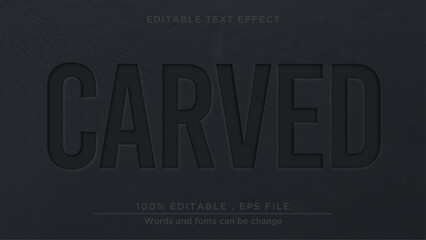 Carved leather 3d text effect. Leather mockup text effect