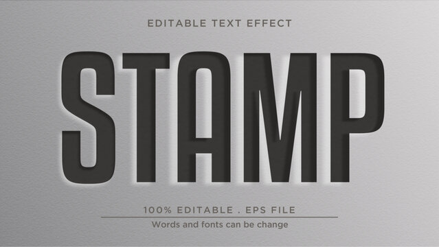 Pressed stamp text effect. Stamp mockup text effect
