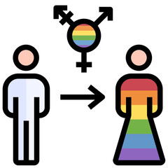 transgender filled outline style icon