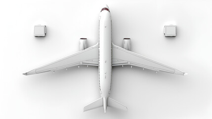 Airplane Model Isolated on White Background, Travel Concept for Adventure and Exploration Designs, Generative AI

