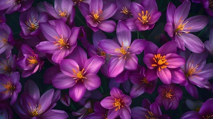 Rolgordijnen Beautiful blooming purple colchicum autumnale  © Ziyan