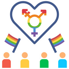 lgbtq flat style icon