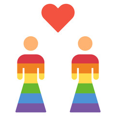 lgbtq flat style icon