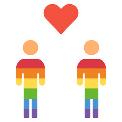 lgbtq flat style icon