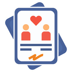 marriage certificate flat style icon