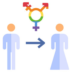 transgender flat style icon