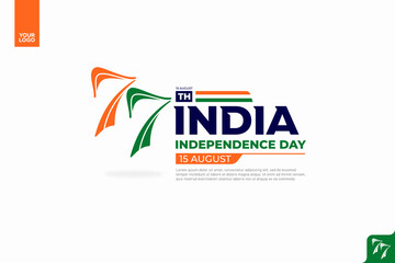 India 77th independence anniversary logotype.