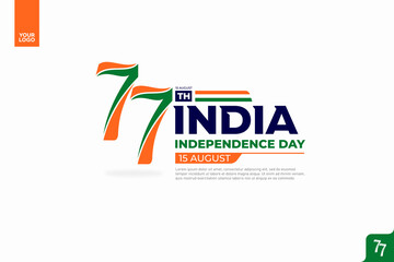 India 77th independence anniversary logotype.