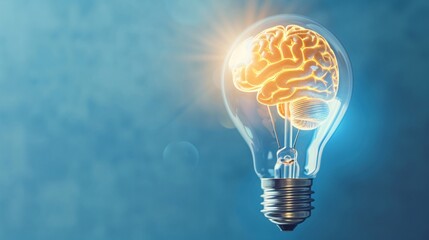 a light bulb with a brain inside