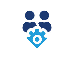setting and people icon logo, vector design 