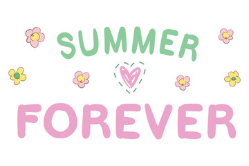 Summer Forever Banner Vector illustration, Print design