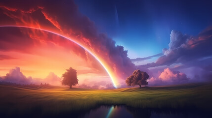 Rainbow background, beautiful scenery