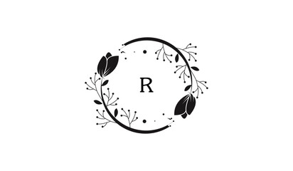 Luxury Circular Branch Leaves Alphabetical Logo