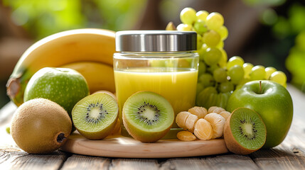 kiwi juice and fruits