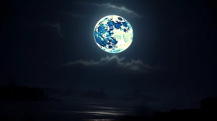 Crédence de cuisine en verre imprimé Pleine Lune arbre Large full moon at night, full moon photo showing details of the moon's surface