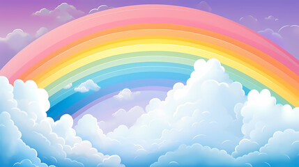 Fototapeta premium Rainbow background, nature landscape