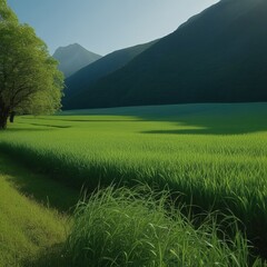beautiful mountain landscape with green grass beautiful mountain landscape with green grass green field in the mountains