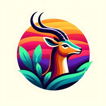 flat logo of Vector Antelope illustration