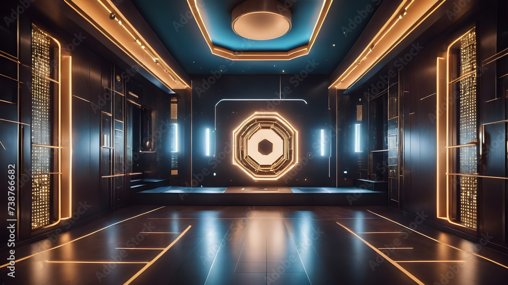 Aufkleber design a background using a harmonious interplay of geometric shapes, with boxes as the central moti