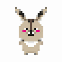 pixel cute rabbit  vector isolated  illustration