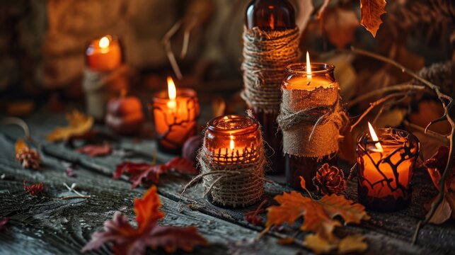 Homemade Halloween Candleholders: Spooky Handcrafted Decor for Autumn Home