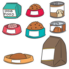 vector set of dog food
