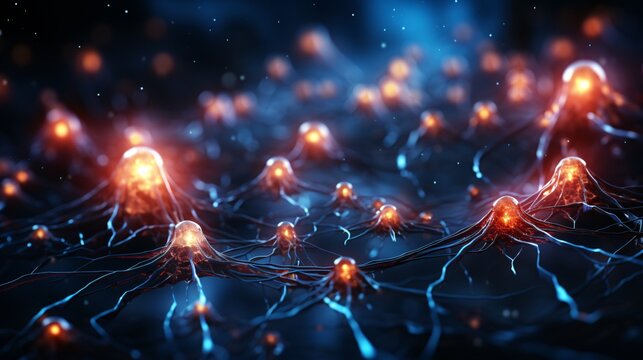 a close up of a network of neurons