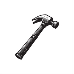 Hammer silhouette on a white background