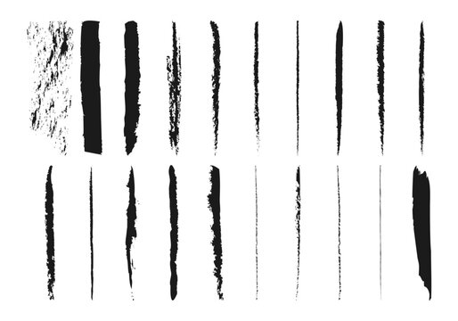Hoja de iconos de pinceladas o trazado negro.