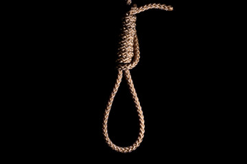 Rope noose on the gallows. Execution or suicide concept