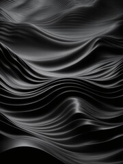Dark abstract wallpaper, mesmerizing background in black grey and orange waves texture 