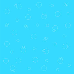 Simple blue background with white bubbles. Vector illustration