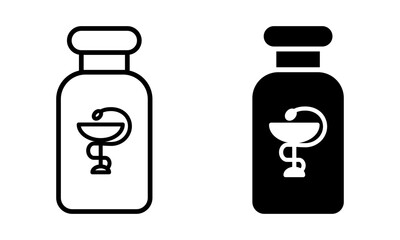 medicine bottle with pharmacy symbol icon vector