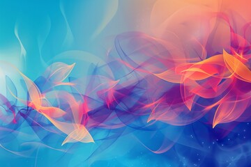 Colors of may, abstract background with waves in blue, pink, orange and yellow huess, and with copyspace for your text. May background banner for special or awareness day, week or month