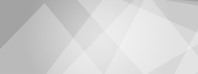 Abstract triangle lines shape modern white and grey geometric banner background. Decorative web layout or poster, banner, template design. Vector illustration.