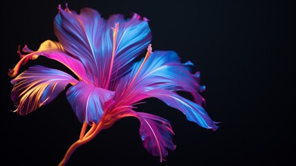 Gayfeather flower Realistic neon color AI Generated image