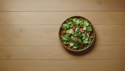 Fototapeta na wymiar Healthy salad with chicken, tomato, avocado, vegetables on a table