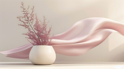 Fresh Spring Beauty in a Vase: Delicate White and Pink Flowers Bringing Life and Color to Any Room