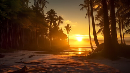 The interweaving beauty of sunset and sunrise