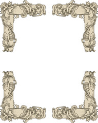 decorative frame flora ornament vector 
