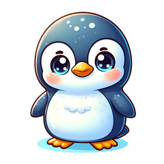 Fototapeta premium Cute baby penguin on ice