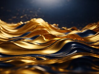Black and gold abstract background with waves lines shapes and textures, wallpaper