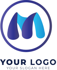 M letter logo company brand eps file on white background