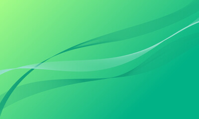 abstract green lines curves wave with smooth gradient background