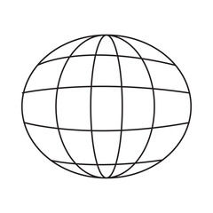 Circle globe logo icon vector design with white background. eps10