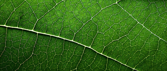 A detailed closeup of a leaf showcasing its intricate texture and visible network of veins.