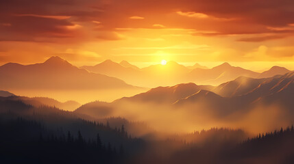 Fototapeta premium Magnificent sunrise at dawn