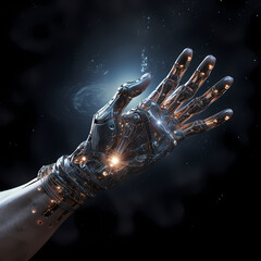 Cybernetic arm reaching for the stars.